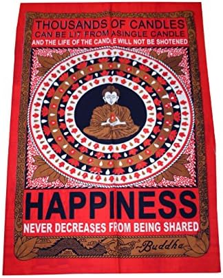 Buddha Happiness Tapestry Peace Wall Hanging Hippie Poster Size Flag