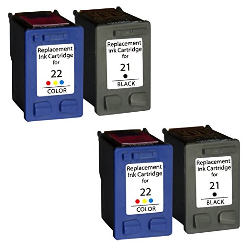 Prestige Cartridge HP 21XL / HP 22XL 4-er Pack Druckerpatronen für Deskjet F2110, F2120, F2128, F2140, F2180, F2185, F2187, F2188, F2200, F2210, F2212, F2214, F2224, F2250, F2275, F2280, F2290, F300, F310, F325, F335, F340, F350, F370, F375, F380, F390, F394, F4135, F4140, F4180, D1320, D1330, D1341, D1360, D1420, D1430, D1445, D1455, D1520, D1530, D1560, D1568, D2320, D2330, D2345, D2360, D2368, D2400, D2430, D2445, D2460, D1560, D2330, D2360, schwarz / dreifarbig