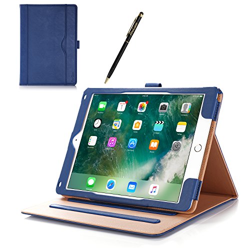 ProCase iPad Fall 9.7 „2017 – Weinlese-Folio-Standplatz-Abdeckungs-Fall für neues 2017 Apple iPad 9.7 Zoll, passen auch iPad Luft 2 / iPad Luft, mit mehrfachen Betrachtungs-Winkeln, Dokument-Karten-Tasche -Marine - 2