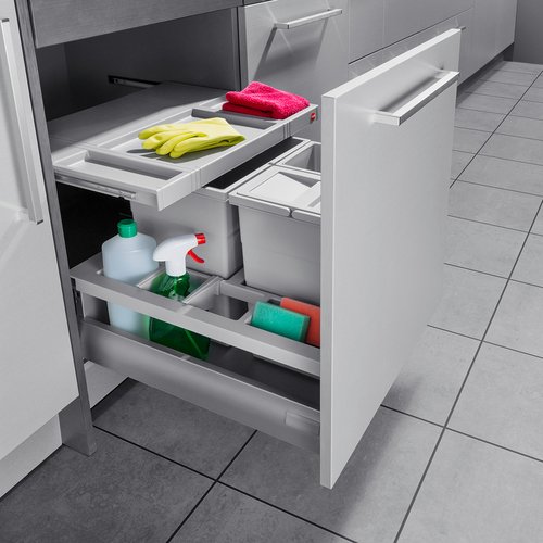 Hailo 3620611 Abfallsammler Separato-K XS inset 60.3/34 für Schränke von 600 mm Breite mit Frontauszug Abfallsammler, Plastik, Grau, 55.7 x 49.1 x 34 cm