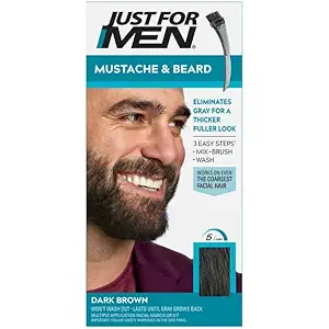 Just For Men Mustache & Beard Brush-In Color Gel M-45 Dark Brown 1 Kit