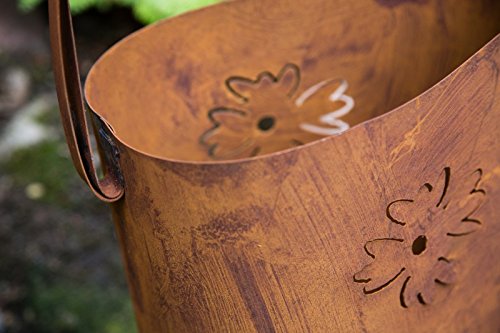 Dekokanne / Pflanzkanne Metall Rost, groß - 3