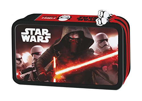 Preisvergleich Produktbild Star Wars Federmappe gefüllt 26 teillig doppelstöckig Episode 7 Federtasche Federmäppchen