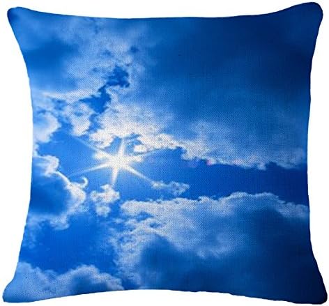 Teebxtile Home decoration design throw pillow case pillow case The blue sky dark clouds square pillow with pillow sofa cushion double-sided gift pillow Kit, 4, canvas 45*45 No Cell