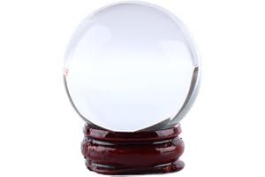 HILITAND Clear Crystal Ball 40mm / 1.6"Asiatische seltene natürliche Quarz Clear Magic Crystal Ball Kugel mit Standfuß, transparent