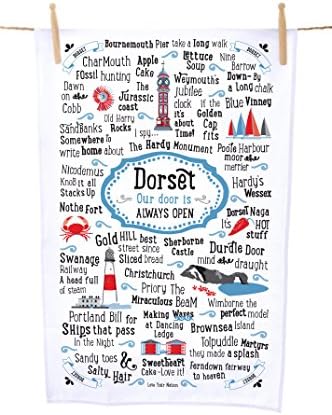Love Your Nation Dorset 'Talk of the Town' Cotton Tea Towel