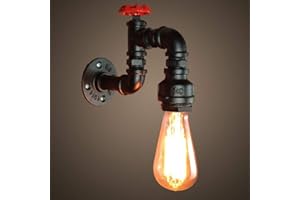 Mengjay Retro Lampada da parete Applique lampada parete industriale tubo acqua luce da parete E27 Edison lampadina per cucina/sala da pranzo/camera da letto/Cafe/Bar/Club