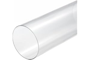 sourcing map Acrylic Pipe Clear Rigid Round Tube 81mm ID 85mm OD 10" for Lamps and Lanterns, Water Cooling System