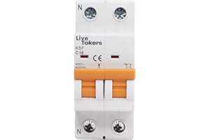 LIVETOKERS Interruptores diferenciales Automático Magnetotérmico industrial CURVA C 1P P+N 2P 3P 4P DPN MCB +6A 10A 16A 20A 25A 32A 40A 50A 63A (2P, 16A)