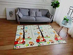 Dream Homme Extra Thick Reversible Baby Playmats & Floor Gyms Extra Large Size, Baby Crawling Mat, Yoga Mat, Outdoor/Indoor Use Double Sided Insulated Waterproof Floor Mat 180 cm X 165 cm (6 Ft. x 5.5 Ft) Assorted Kids Print, 1 Piece