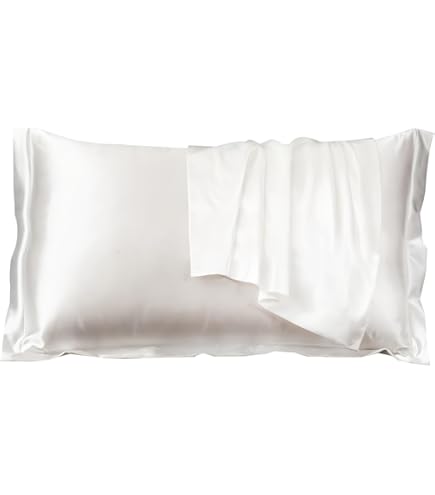 Federa In Raso Di Seta - 50x75cm - Antirughe Per Capelli E Pelle - Argento