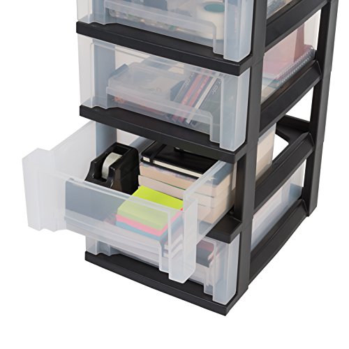 Iris 144009 Rollwagen mit 5 Schubladen, Schreibtischwagen, Beistellwagen mit 5 Schübe, SDC-005, schwarz - 4