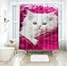 Produktbild Nette Katze Gedruckt Duschvorhang Wasserdicht Digitaldruck Verschiedene Katze Dekorative Bad Bad Vorhänge Mit 12 stücke Haken 71 "* 71" Bad-accessoires Duschvorhang ( Color : 2 , Size : 180*180 )