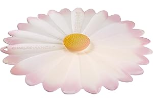 Charles Viancin - Coperchio Margherita in Silicone per Conservare Alimenti - 23cm - Sigilla Ogni Superficie con Bordo Liscio - Per Forno, Microonde, Freezer, Fornello, Lavastoviglie - Bianco/rosa