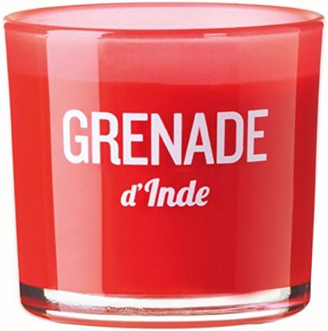 Devineau 1612826 Candle in Coloured Glass/India Red Pomegranate Design