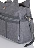 LCP Kids grosse Baby Wickeltasche PARIS GREY mit Wickelunterlage und vielen Fächern modern mit Universal Haken als Kinderwagen Befestigung für unterwegs - 4
