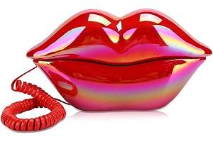 ‎CCYLEZ Festnetztelefon, schnurgebundene kreative rote Lippen Festnetztelefon, multifunktionales süßes niedliches Desktop schnurgebundenes Telefon im europäischen Stil für das Home Office, Geschenk zum Valent