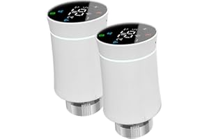 Qiumi Válvula del actuador del radiador, Tuya ZigBee3.0, Termostato Inteligente programable, Calentador de Temperatura, TRV, Alexa, Control por Voz