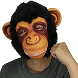Affe Kopfmaske, Cusfull Neuheit Halloween-Kostüm Party Latex Tiermaske Affe Kopf Maske Headmaske Halloween-Party-Kostüm -