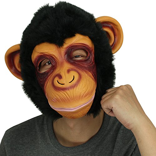 Affe Kopfmaske, Cusfull Neuheit Halloween-Kostüm Party Latex Tiermaske Affe Kopf Maske Headmaske Halloween-Party-Kostüm - 2