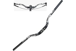 MIGHTYDUTY WAKE Guidon de Vélo 31,8mm*720mm Extra Long et Large Guidon Cintre VTT Alliage d'aluminium 55mm Riser Guidon de Vélo pour de Route (Noir)