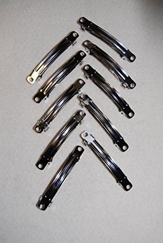 Pack of 10 - 80mm French Barette Hair Clips - Hair Accessories for Jewellery Makers & Craft Making