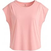TIMSHEL Kadın Omuz Pileli T-Shirt,%100 Pamuk, Yuvarlak Yaka