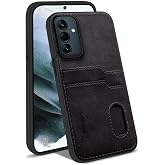Zebana Samsung Galaxy A26 ile Uyumlu Kılıf Zebana Kartlıklı L&uuml;x Deri Kılıf Siyah