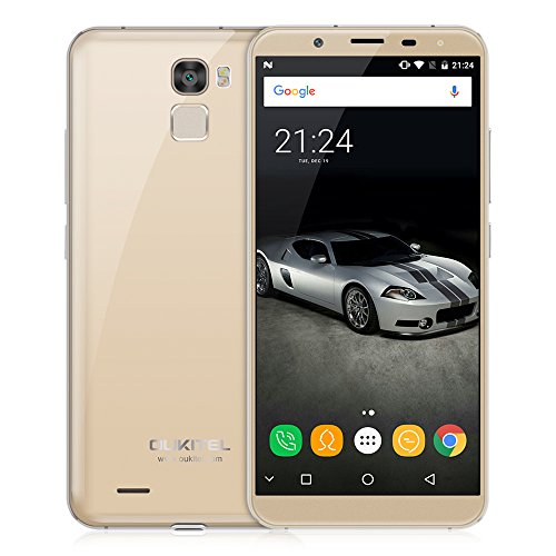 OUKITEL K5000 Smartphone 4G Android 7.0 (MTK6750T Octa Core 1.5 GHz, 5.7â€ 18:9 HD+ Schermo, 4 GB RAM 64 GB ROM, 21MP+16MP Camera, Fingerprint ID, Dual SIM, 5000mAh Batteria, OTA, Carica rapida) Oro