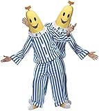 Smiffys, Unisex Bananas in Pyjamas Kostüm, Oberteil, Hose, Kopfteil und Überschuhe, Größe: M, 33131