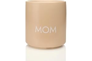 Giftandprint Tasse Beige Mom Ohne Henkel, Geschenke für Mama Muttertag Beste Mama Geschenk Tasse mit Spruch Kaffeebecher ohne Henkel minimalistische Kaffeebecher Keramik,250 ml