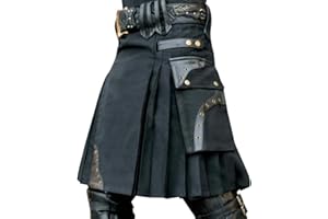 Heflashor Herren Schottischer Kilt Traditioneller Schottenrock Karomuster Kilt Mittellanger klassischer Rock Kleid Highland