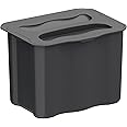 Emuca - Recycle auxiliary recycling container, Recycle small bin of 5L for kitchen, Anthracite grey plastic