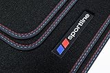 m5 e60 sommerreifen 'SPORTLINE' Schriftzüge auf beiden vorderen Fußmatten. Rutschfest durch Fahrzeug spezifisches, integriertes Befestigungssystem (Klettverschluß)