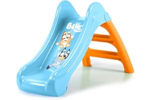 FEBER - First Slide Bluey, tobogán Infantil de tamaño pequeño, con Apertura para Manguera para Convertirse en tobogán de Agua, para niños y niñas a Partir de 1 año, Famosa (FEU10000)