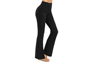 Promover Yoga-Hosen für Damen Mit Taschen Activewear-Hosen Trainieren Bootleg Schlaghose Bootcut Sporthose Fitness Hohe Taille Flare Hose Aktive Freizeit Jazzpants