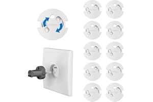 FLURYSAR NOIR Pack x10 Cache Prise Bebe Prise Française - Système Automatique Sans Clef [ Adhésif 3M ] - Protection Bébé - Cache-Prise électrique Maison Puériculture (Blanc)
