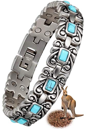N3 ZELEK TURQUISE Stones Magnetic Bracelet BIO Magnetic Therapy Stress Relief Health Gifts Women Magnetic Bracelets for Arthritis Pain Relief Migraine Relief Women Magnetic Wristband Bangle Women