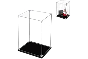 Hosdiy Teca Vetrina Espositiva in Acrilico per (Fender Stratocaster Chitarra) Modello - Compatibile con Lego 21329 - Teca Vetrina (Solo Vetrina, Senza Modello)