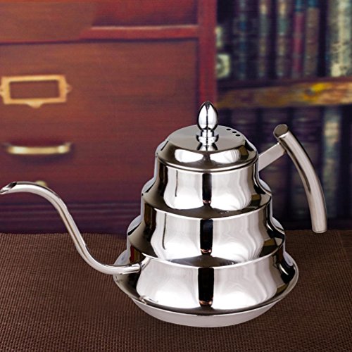 examen WYFC Cafetière pot inox maison longue bouche avec pot de bouche passoire fine théière bambou constamment élevé à la main