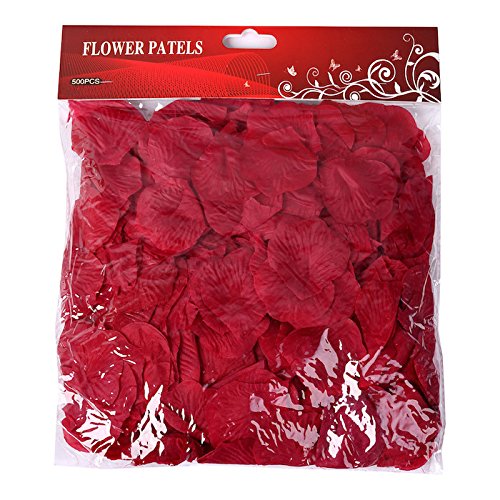 S/O® 500er Pack Rosenblätter Rosenblüten Bordeaux Rosen Blätter Blüten Kunstblumen Seidenblumen - 6