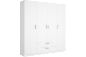 DEKIT GRUPO RIMOBEL MAXI - Armario de cuatro puertas y dos cajones - BLANCO - 215 x 200 x 52 cm
