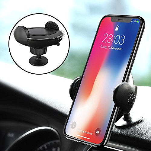Caricatore Wireless Auto, innislink Caricabatteria Wireless da Auto Caricatore Senza Fili Veloce Air Vent Supporto a Ventosa per iPhone X/8/8Plus Samsung Note 8/S8 Huawei e Altri Dispositivi Qi - Nero