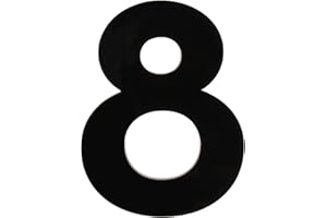 HASWARE Numer domu 3 cale (7,5 cm) samoprzylepne litery numery na drzwi mieszkania, tablica adresowa, stylowy wystrój domu, akryl (8, czarny)