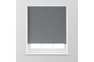 A.Unique Home Premium Trimmable Thermal Blackout Roller Window Blind in a Variety of Colours and Sizes Ideal for any Room - 4FT - Charcoal - 120cm (W) x 170cm (L) | 47.2" (W) x 66.9" (L)