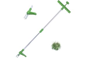JBSCEEN Weed Puller, Portable Standing Weeder Hand Tool, Garden Lawn Root Herbicide Tool, Long Handle Garden Weeding Tool with 3 Claws, for Garden Weed such as Thistles, Dandelions, Crabgrass, etc. (1 m)