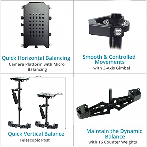 FLYCAM HD-3000 Camera Steadycam Stabilizer System with Comfort Arm and Vest for DSLR Video Camcorder up to 3.5kg/ 7.7lb | FREE Unico Quick Release & Table Clamp + Carrying Bag (CMFT-HD3)