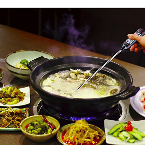 Kochthermometer Stoga Kochen Thermometer – Lesen Sie sofort – Best Digital Thermometer für alle Lebensmittel, Fleisch, Türkei, Grill, Grill, Raucher, Küche und Süßigkeiten. Lcd-Schirm, Lange Probe - 6