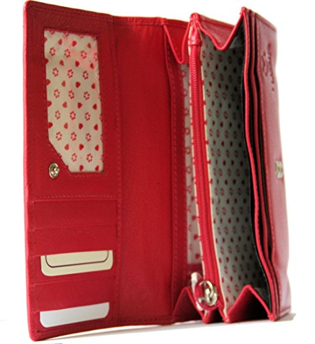 Mala Leather Lucy Large Flap Over Purse In Red