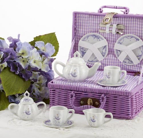 Delton Large Dollies Tea Setbasket Purple Ballerina